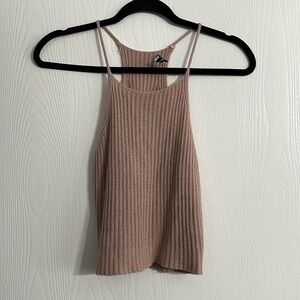 Brandy Melville Pink Ribbed Camisole Tank Top